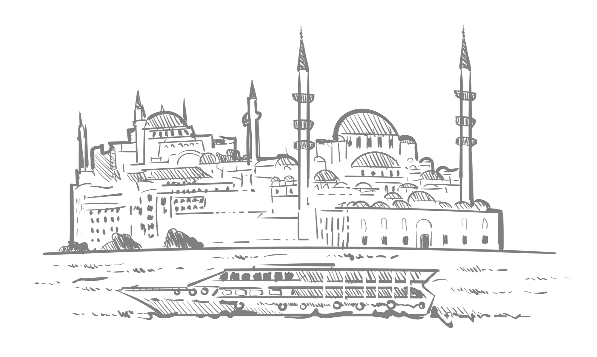 İstanbul silüetinin el çizimi